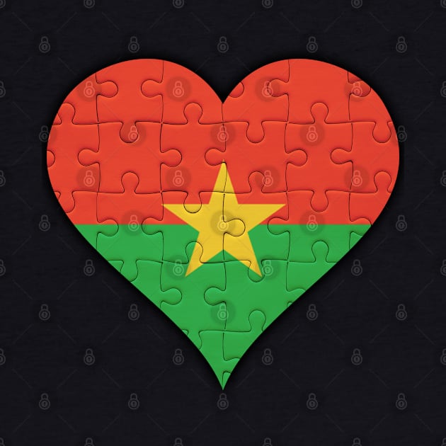 Burkinabe Jigsaw Puzzle Heart Design - Gift for Burkinabe With Burkina Faso Roots by Country Flags